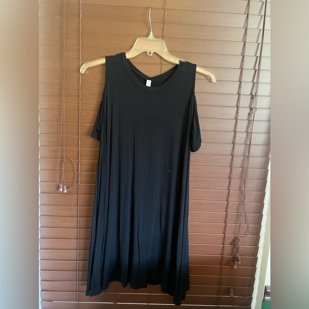 Cold shoulder black dress